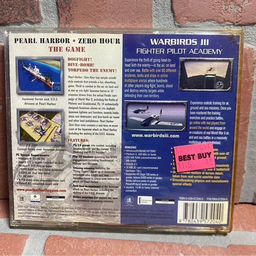 Pearl Harbor - Zero Hour the Game / Warbirds III PC (Win 95/98)